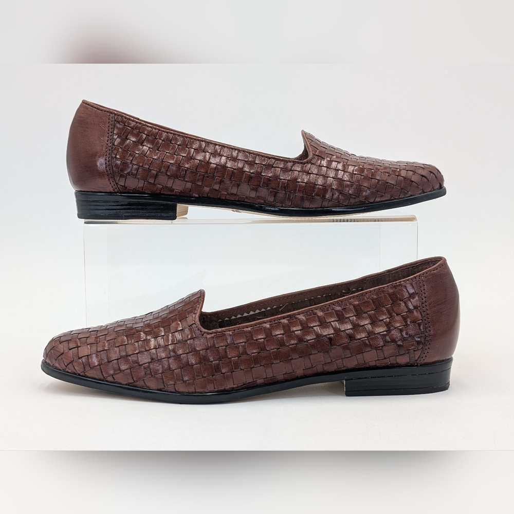 Trotters Women's US Size 8.5N / EU 39 Loafers Brown Woven Leather Uppers Flats - Picture 10 of 17